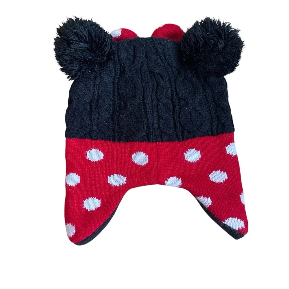 Minnie Mouse Disney Knitted Beanie ears bow Embroidered‎ 2T-5T
